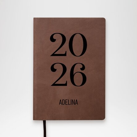 Gepersonaliseerde lederen agenda met tekst - Daily Diary