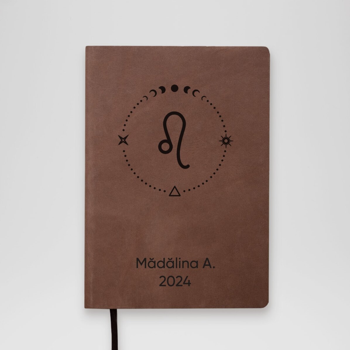 Gepersonaliseerde leren agenda met tekst en het sterrenbeeld Leeuw