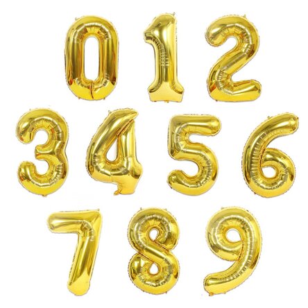 Ballonnen - Gouden cijfers 35 cm