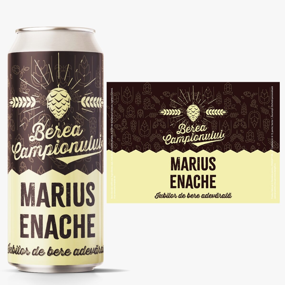 Bier in een blikje met gepersonaliseerde tekst - Het bier van de kampioen