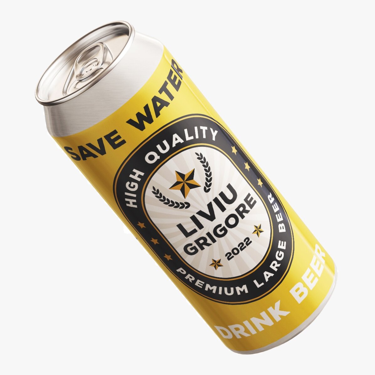 Bier in een blikje met gepersonaliseerde tekst - Save water drink beer