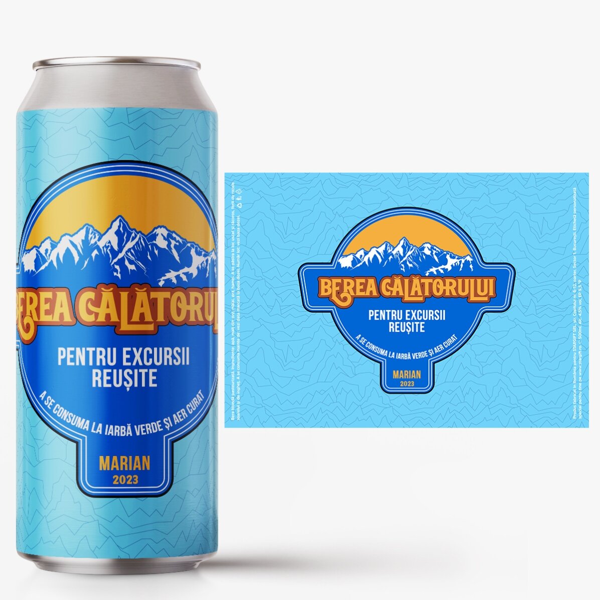 Bier in een blikje met gepersonaliseerde tekst - Het bier van de reiziger