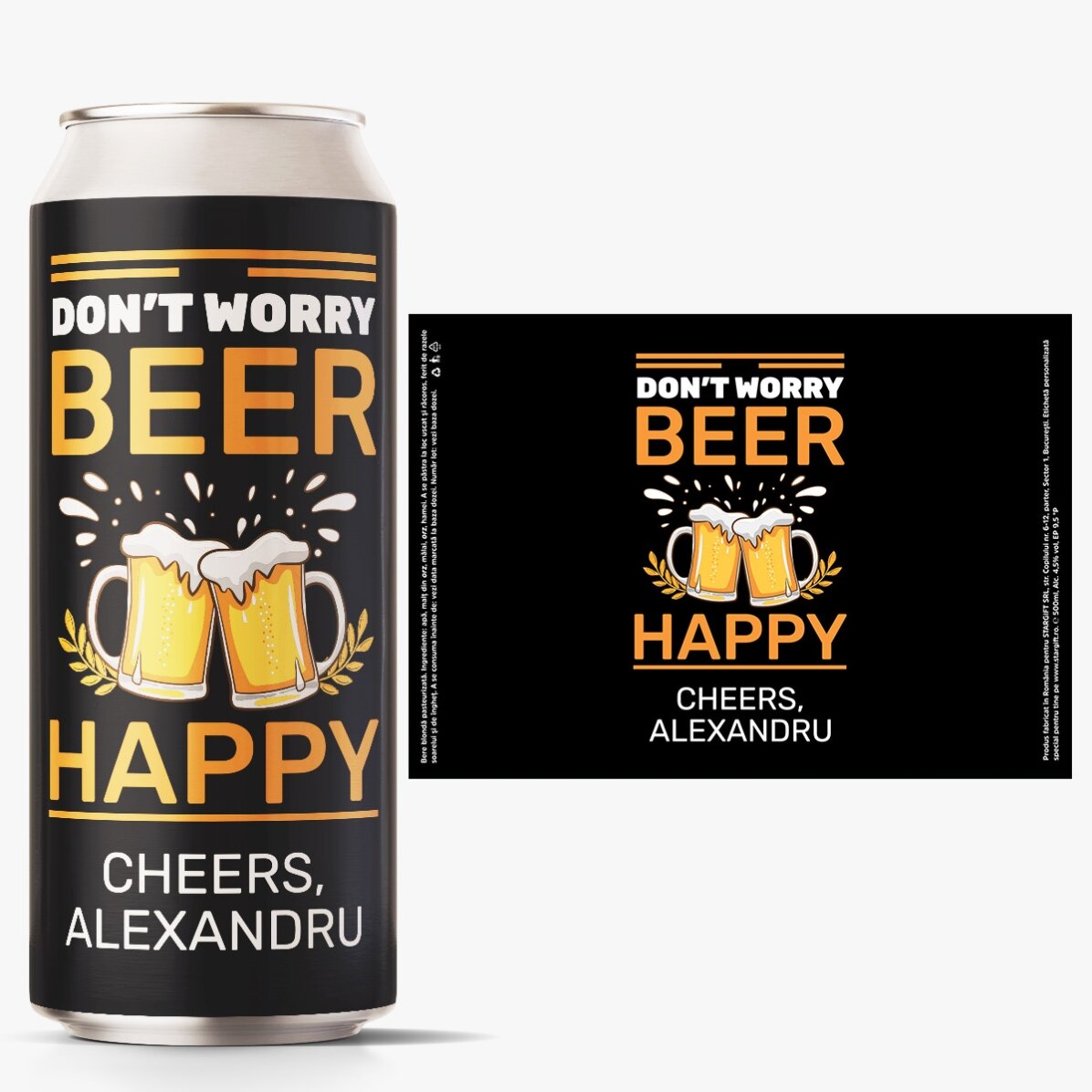 Bière en canette personnalisée avec un message - À ta santé !