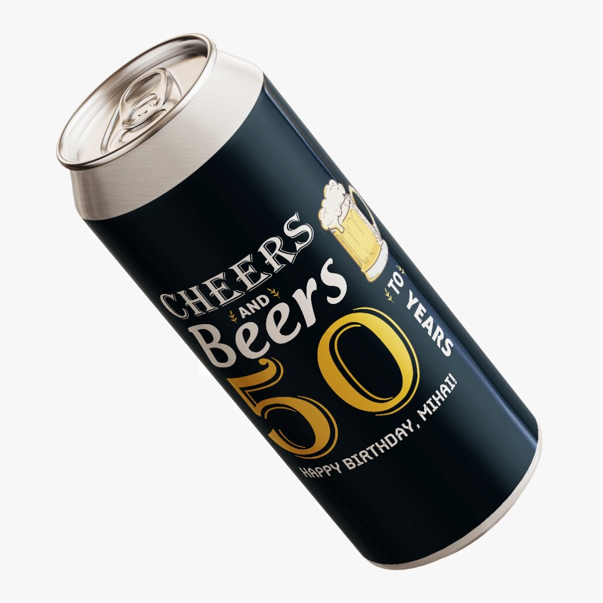 Bière en canette personnalisée avec un texte - Cheers