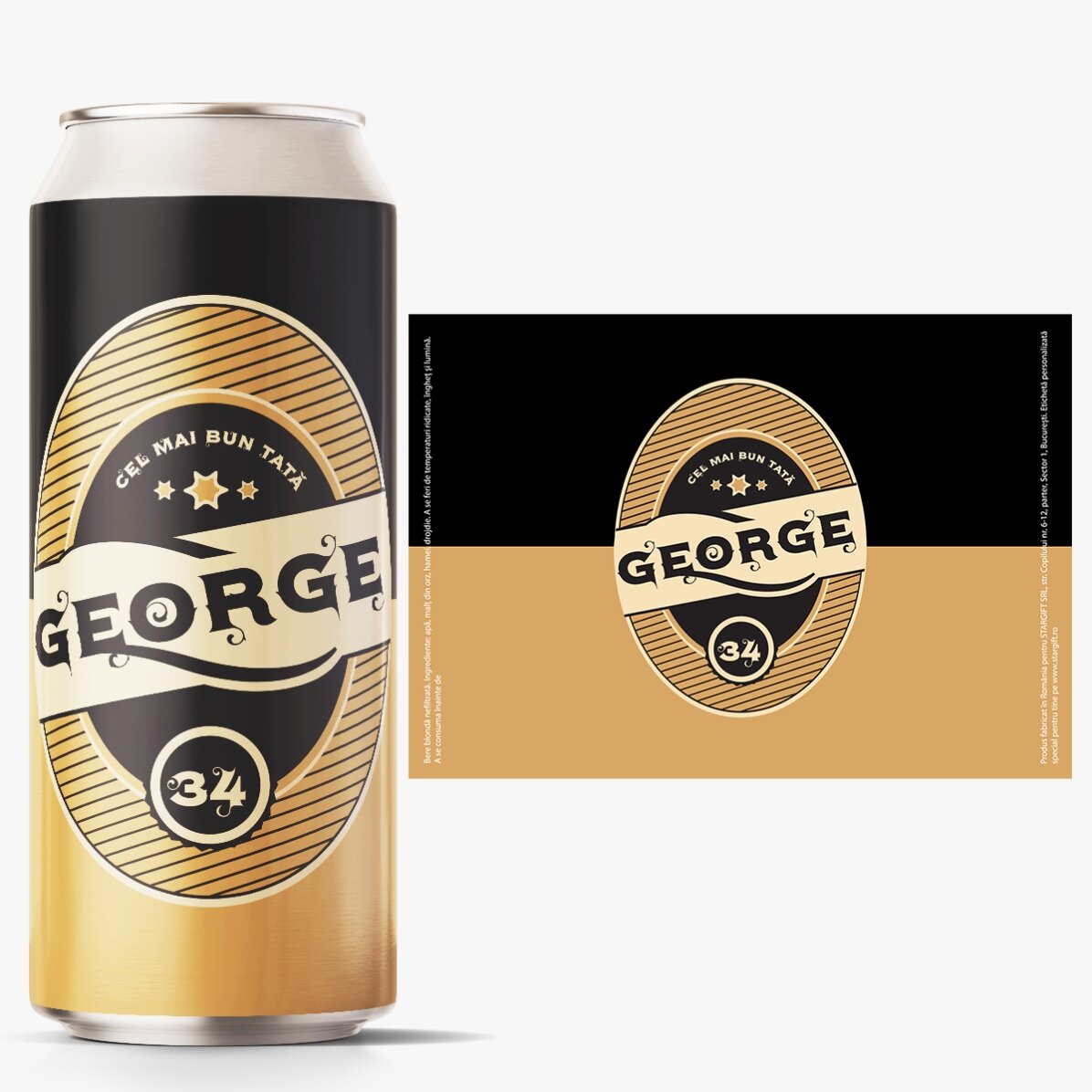 Bière en canette personnalisée avec le texte « Joyeux anniversaire ! »