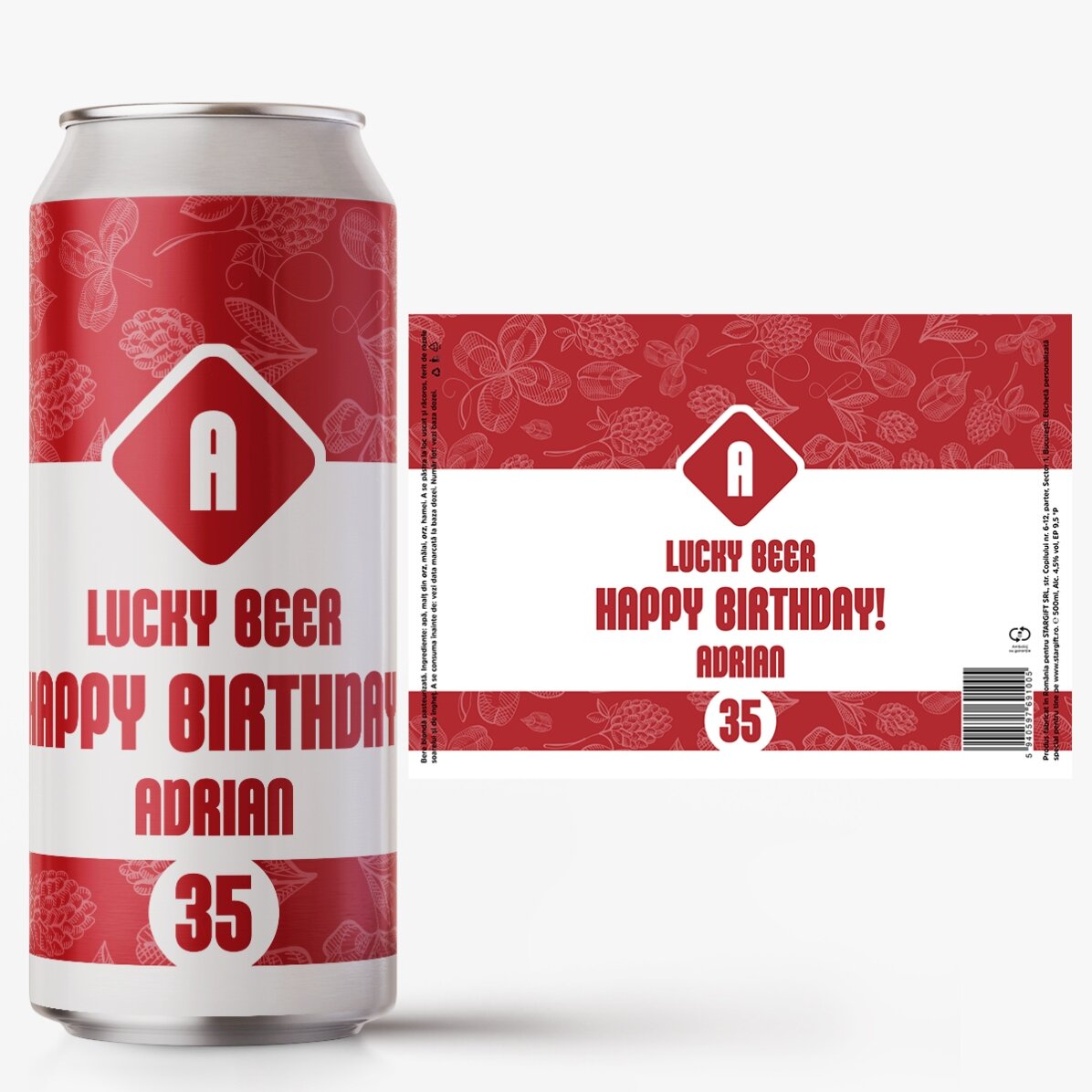 Bier in een blikje met gepersonaliseerde tekst - Lucky Beer