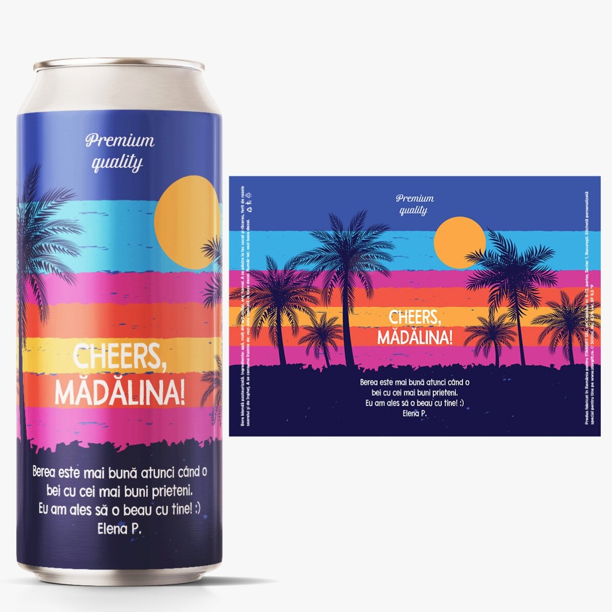 Bier in een blikje met gepersonaliseerde tekst - summer vibes