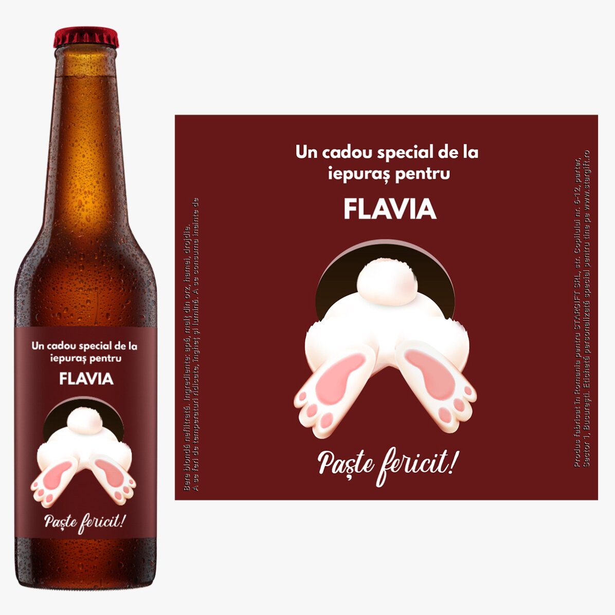 Bier met een persoonlijke boodschap - Van het konijntje