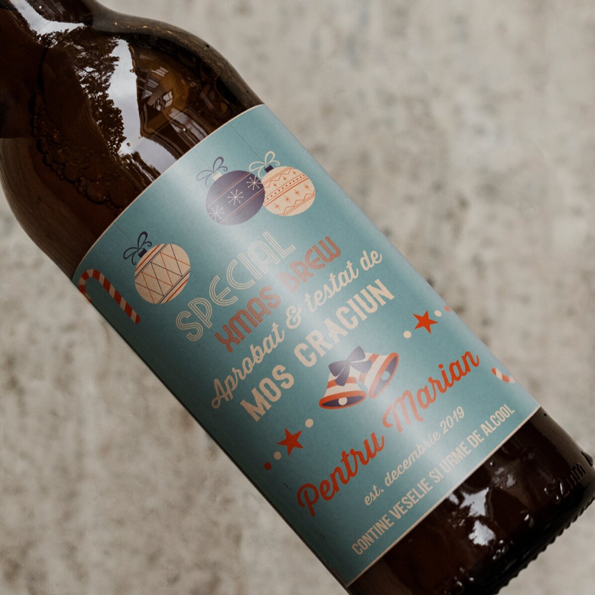 Bier met persoonlijke tekst - Goedgekeurd door de Kerstman