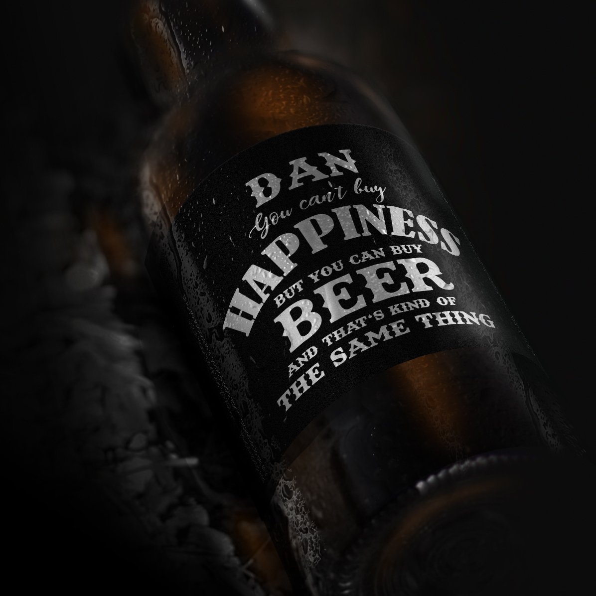 Bier met gepersonaliseerde tekst - Beer is Happiness