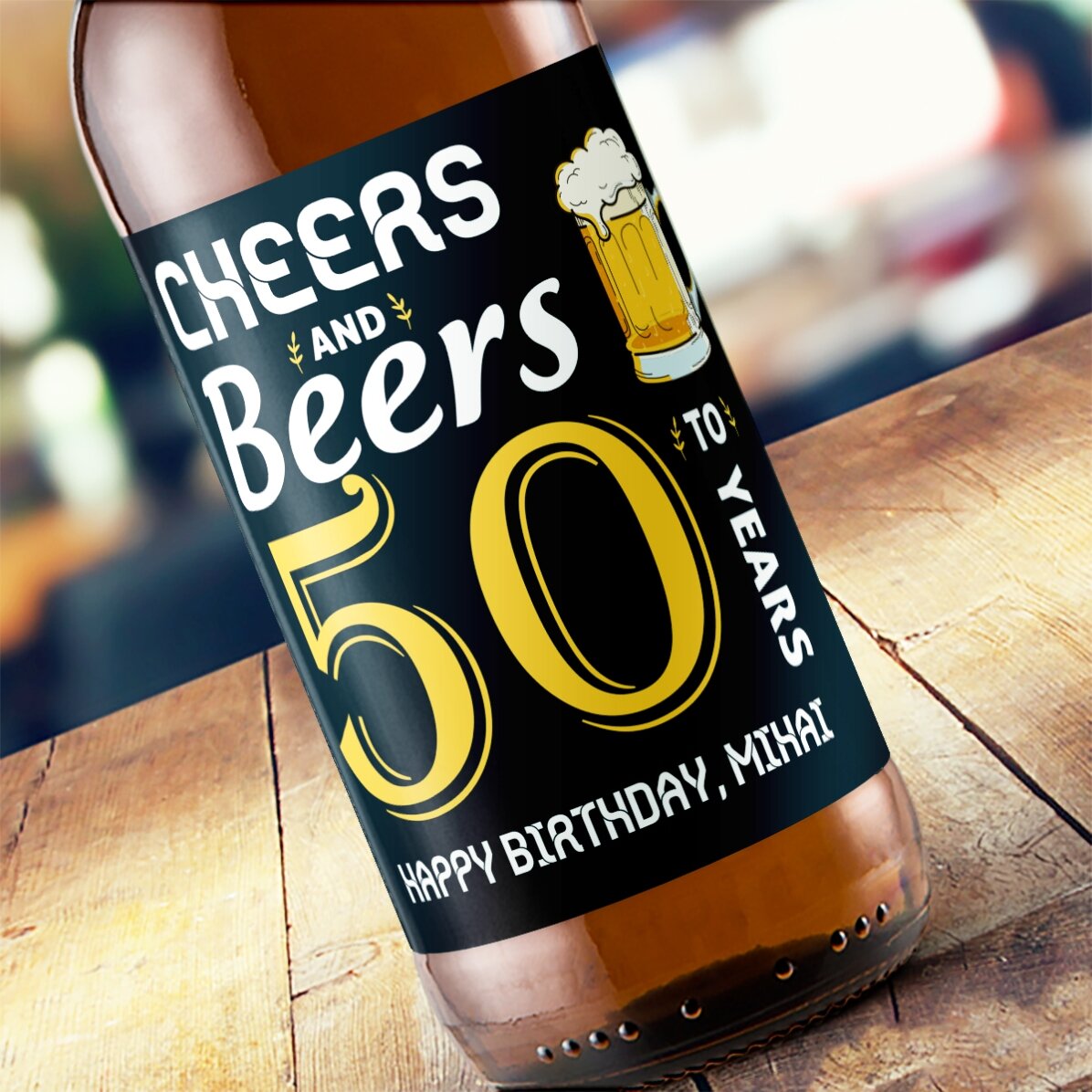 Bier met gepersonaliseerde tekst - Cheers