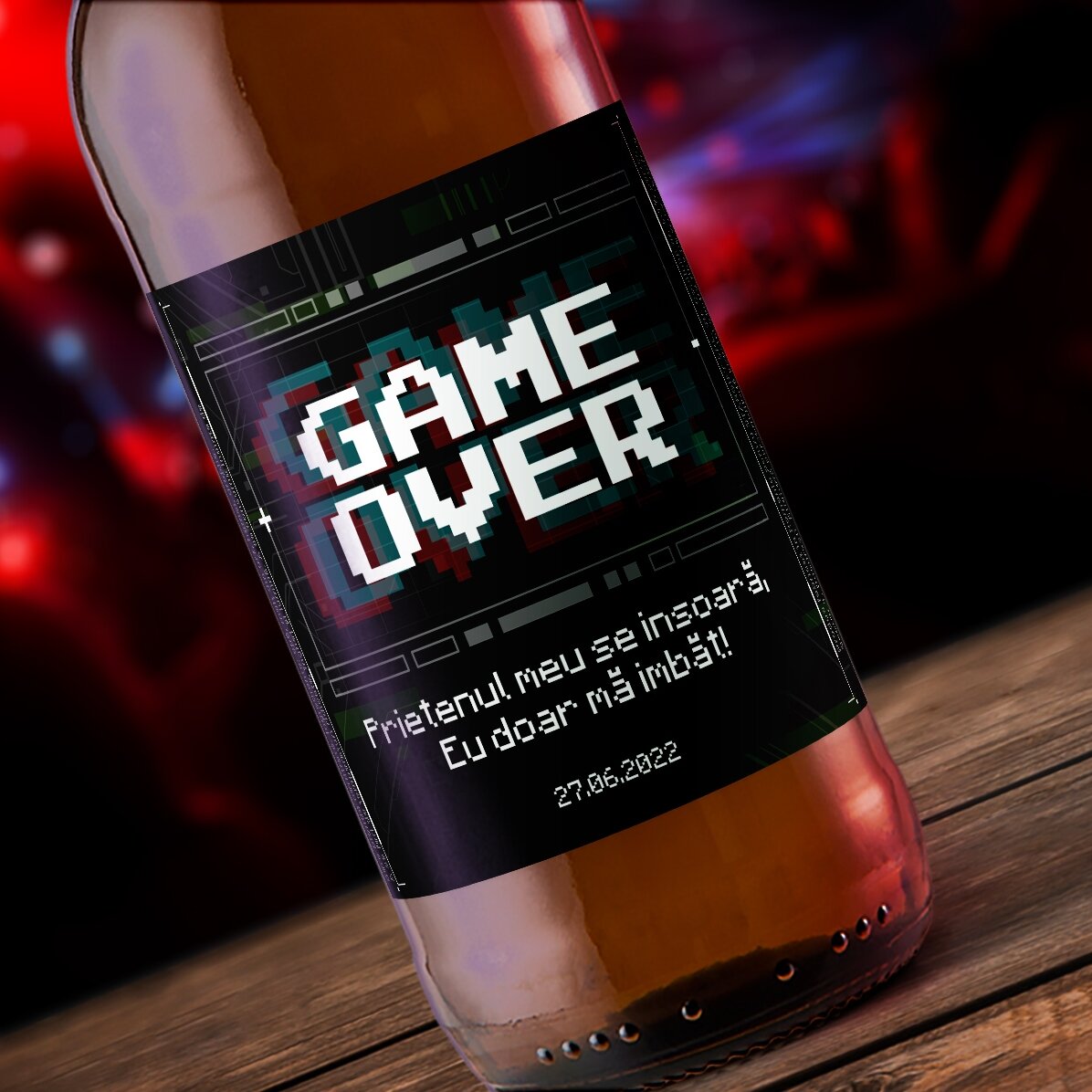 Bier met gepersonaliseerde tekst - Game Over
