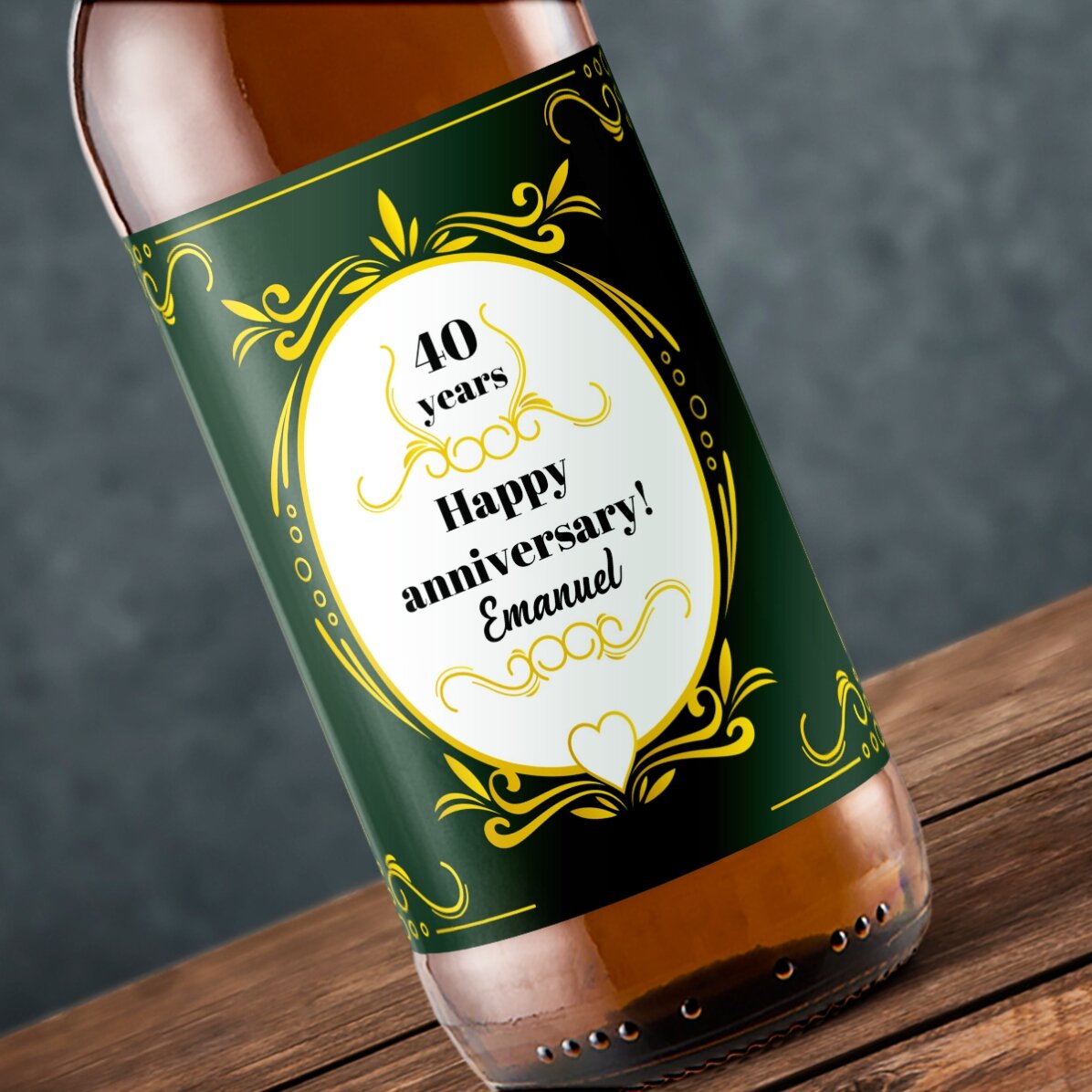 Bier met gepersonaliseerde tekst - Happy anniversary!