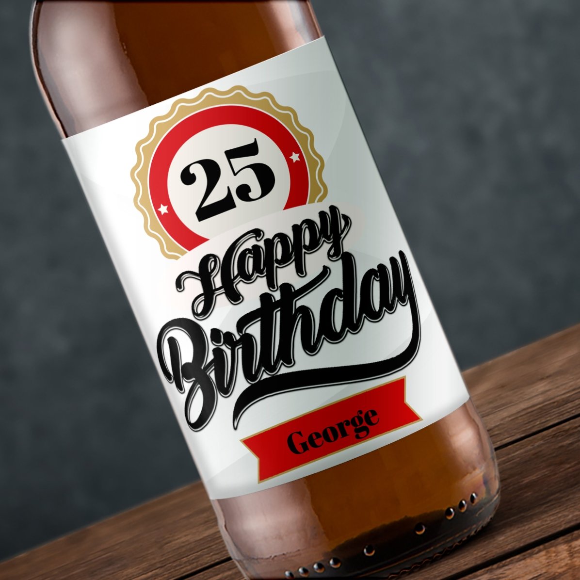 Bière personnalisée avec le texte « Happy birthday ! »