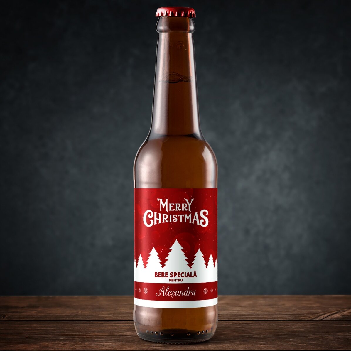 Bier met gepersonaliseerde tekst - Merry Christmas