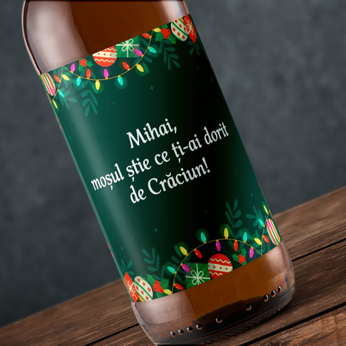 Bier met gepersonaliseerde tekst - groene achtergrond