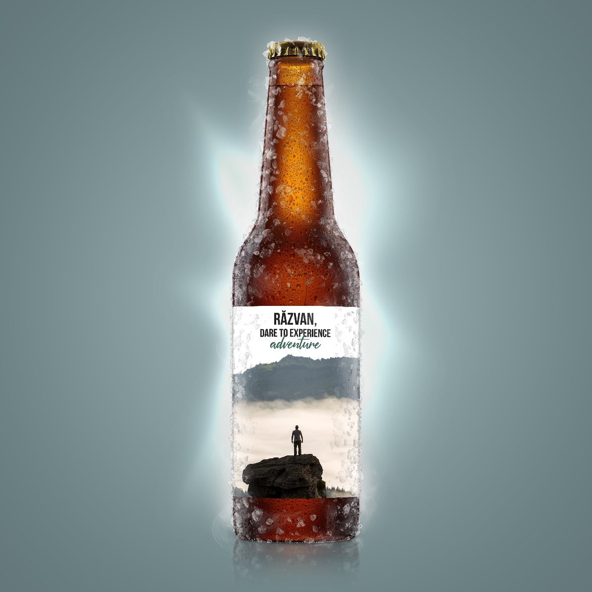 Bier met eigen tekst en foto - Dare to...