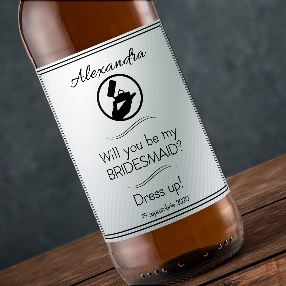 Bier met gepersonaliseerde tekst - Will you be my bridesmaid?