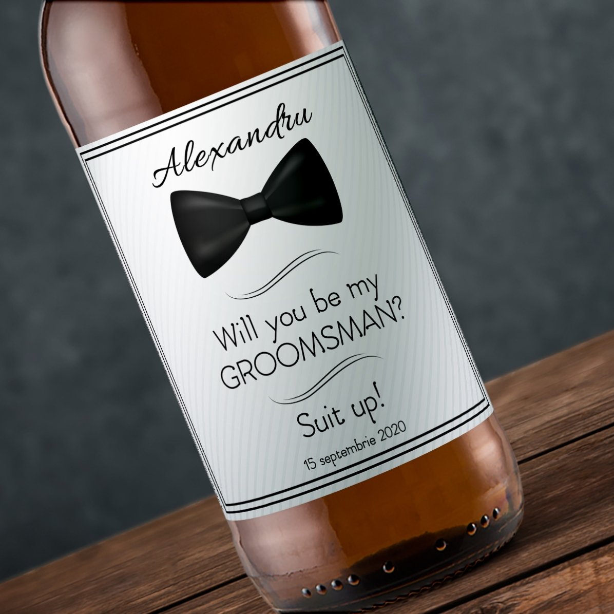 Bière personnalisée avec un message - « Will you be my groomsman ? »