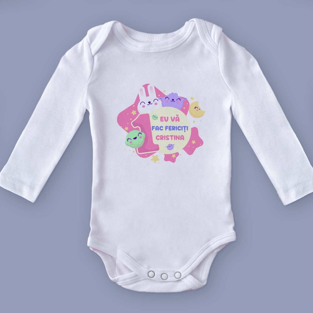 Body pour bébé personnalisé avec un message - 1er anniversaire