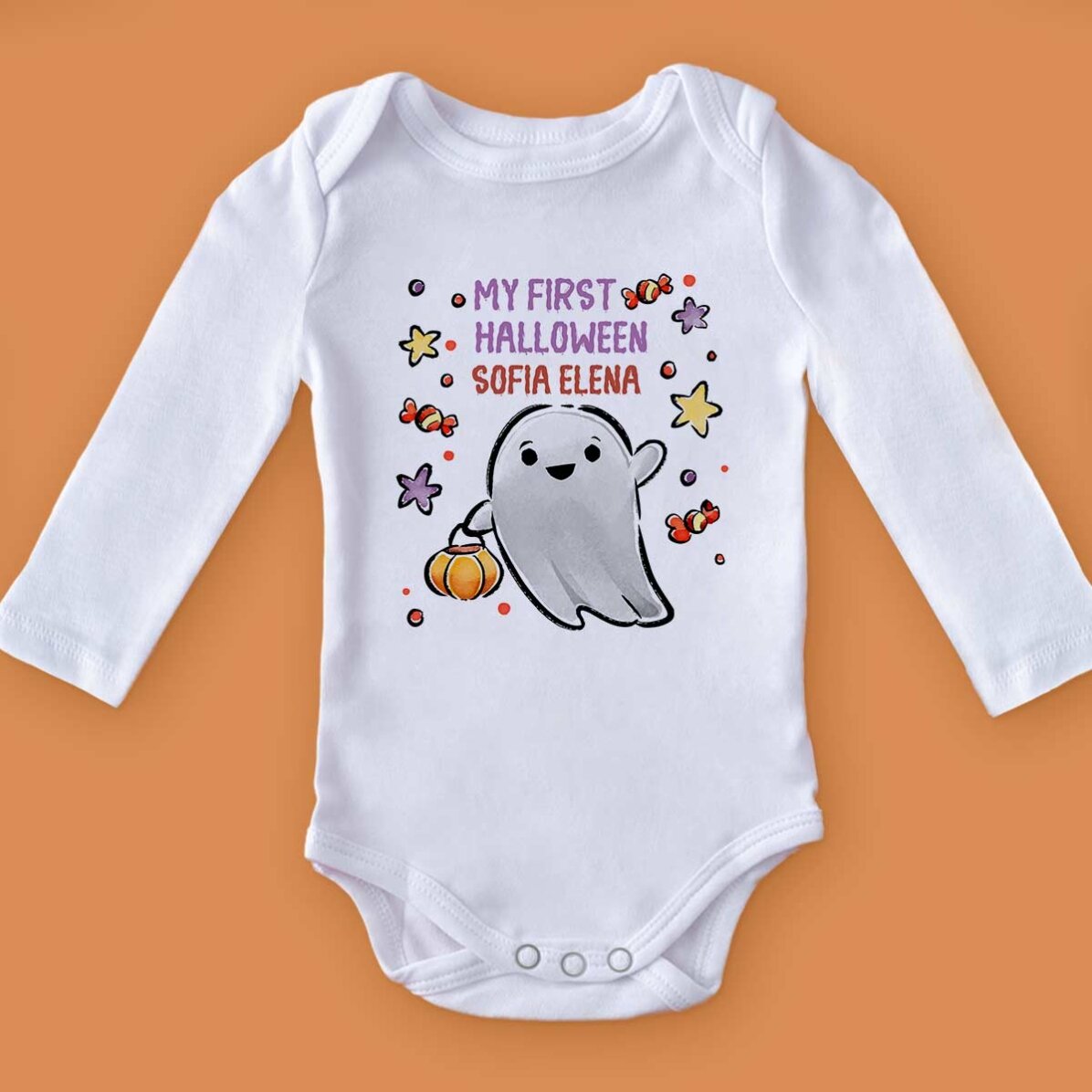 Body pour bébé personnalisé avec son prénom - Premier Halloween