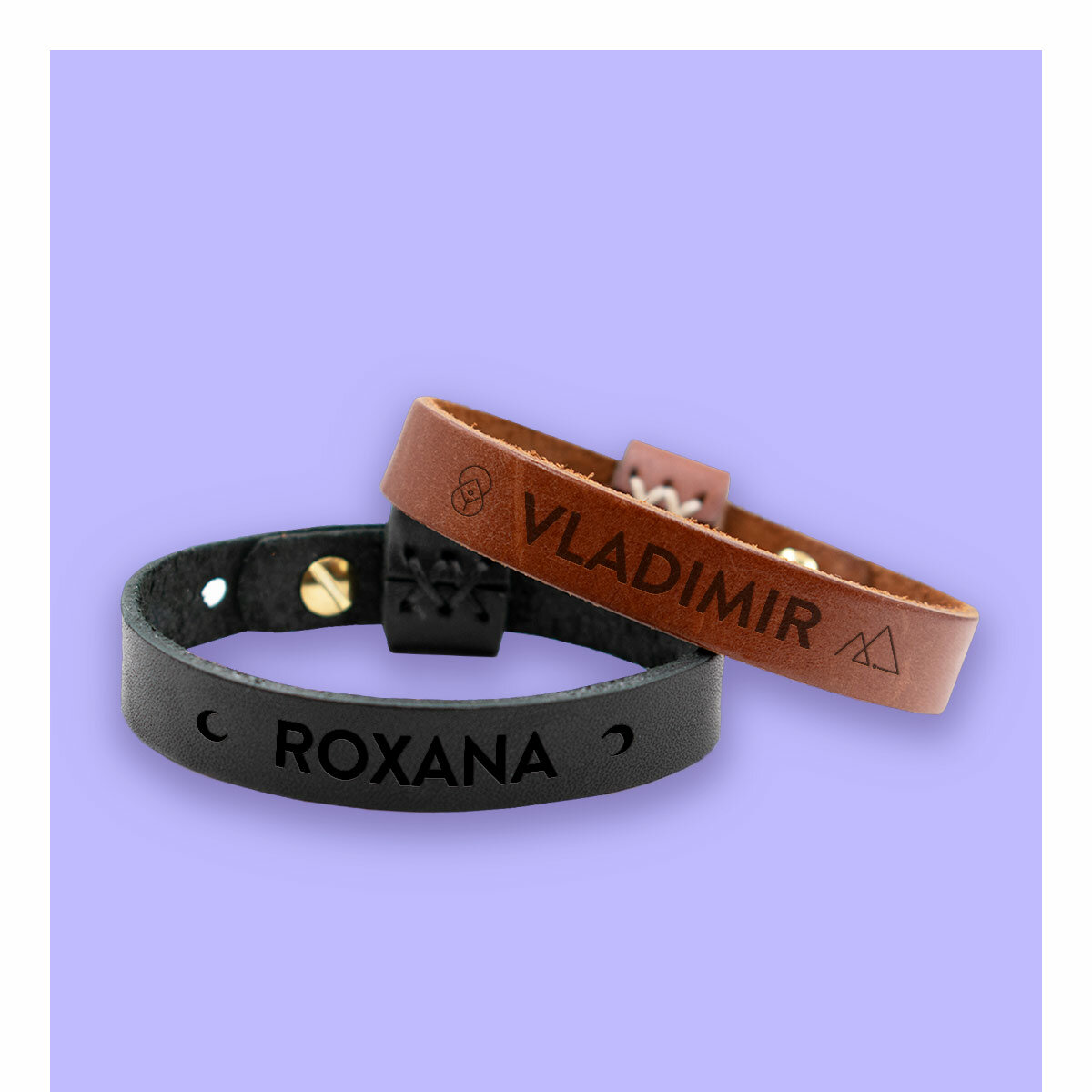 Gepersonaliseerde leren armbanden