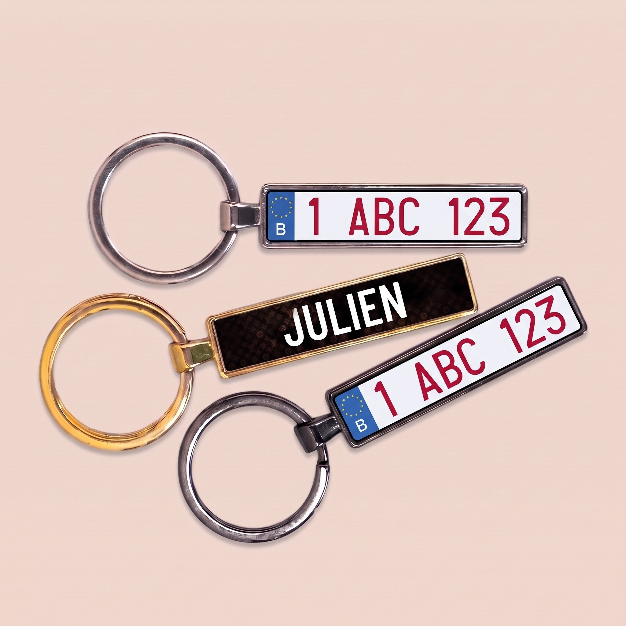 Gepersonaliseerde sleutelhanger met Belgisch kenteken
