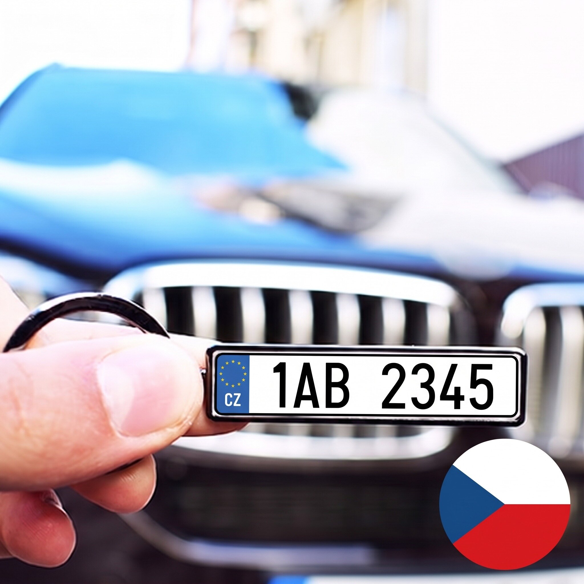 Gepersonaliseerde sleutelhanger met Tsjechisch kenteken