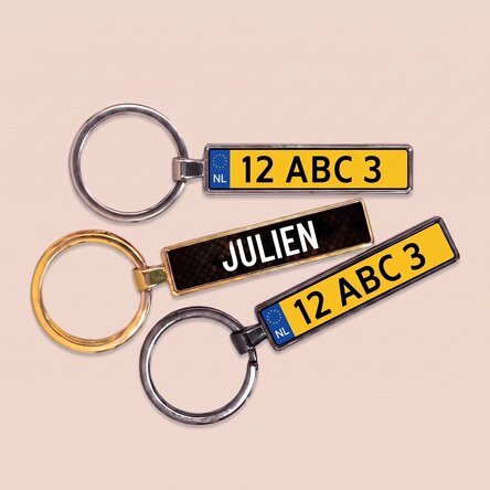 Gepersonaliseerde sleutelhanger met Nederlands kenteken