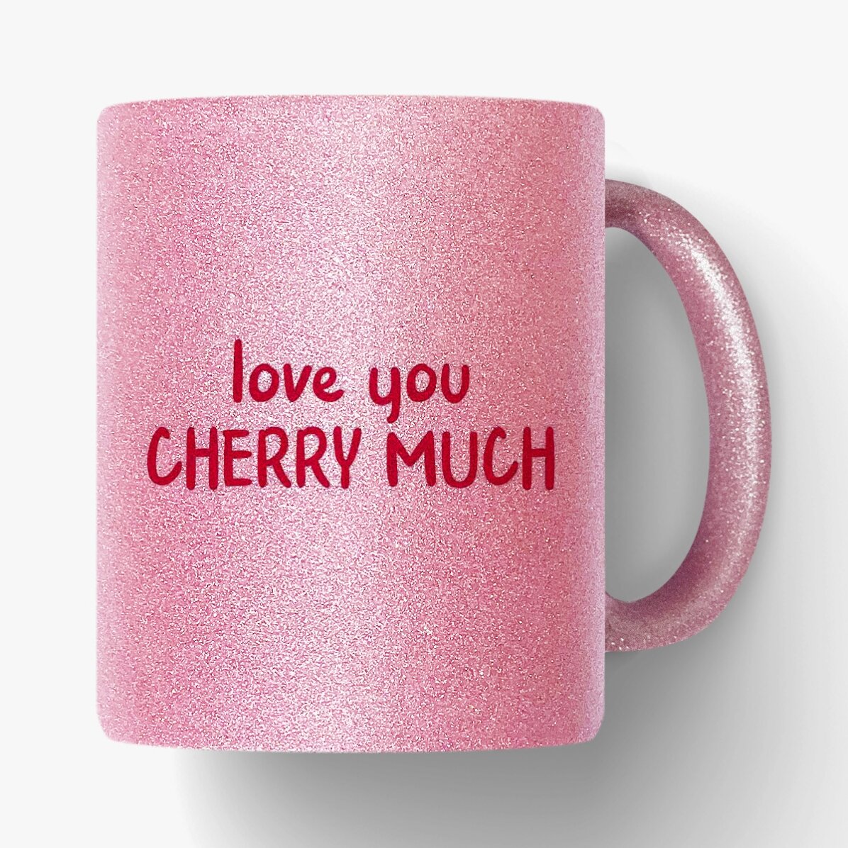 Gepersonaliseerde glitterbeker met tekst - Cherry