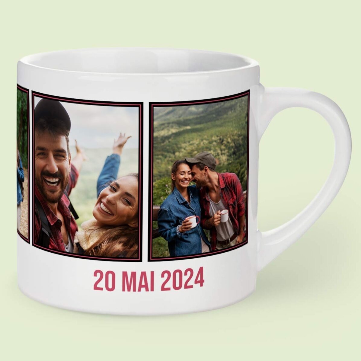 Gepersonaliseerd espressokopje met 5 foto’s en tekst - Herinneringen