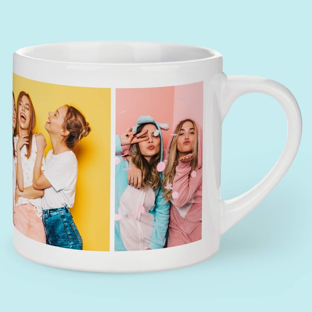 Gepersonaliseerd espressokopje met 5 foto’s en tekst – De mooiste herinneringen