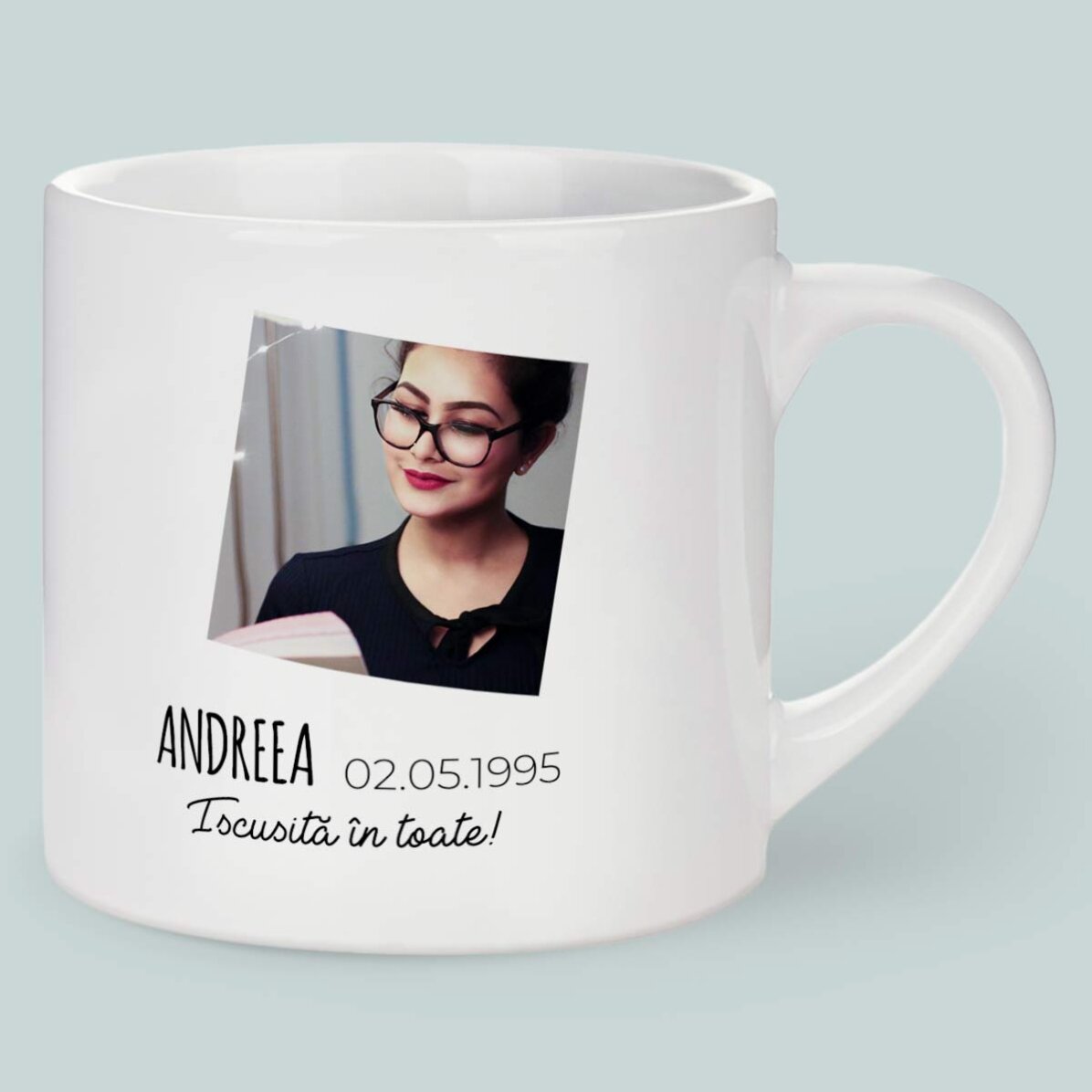 Gepersonaliseerde espressokop met foto en tekst - Sterrenbeeld Stier