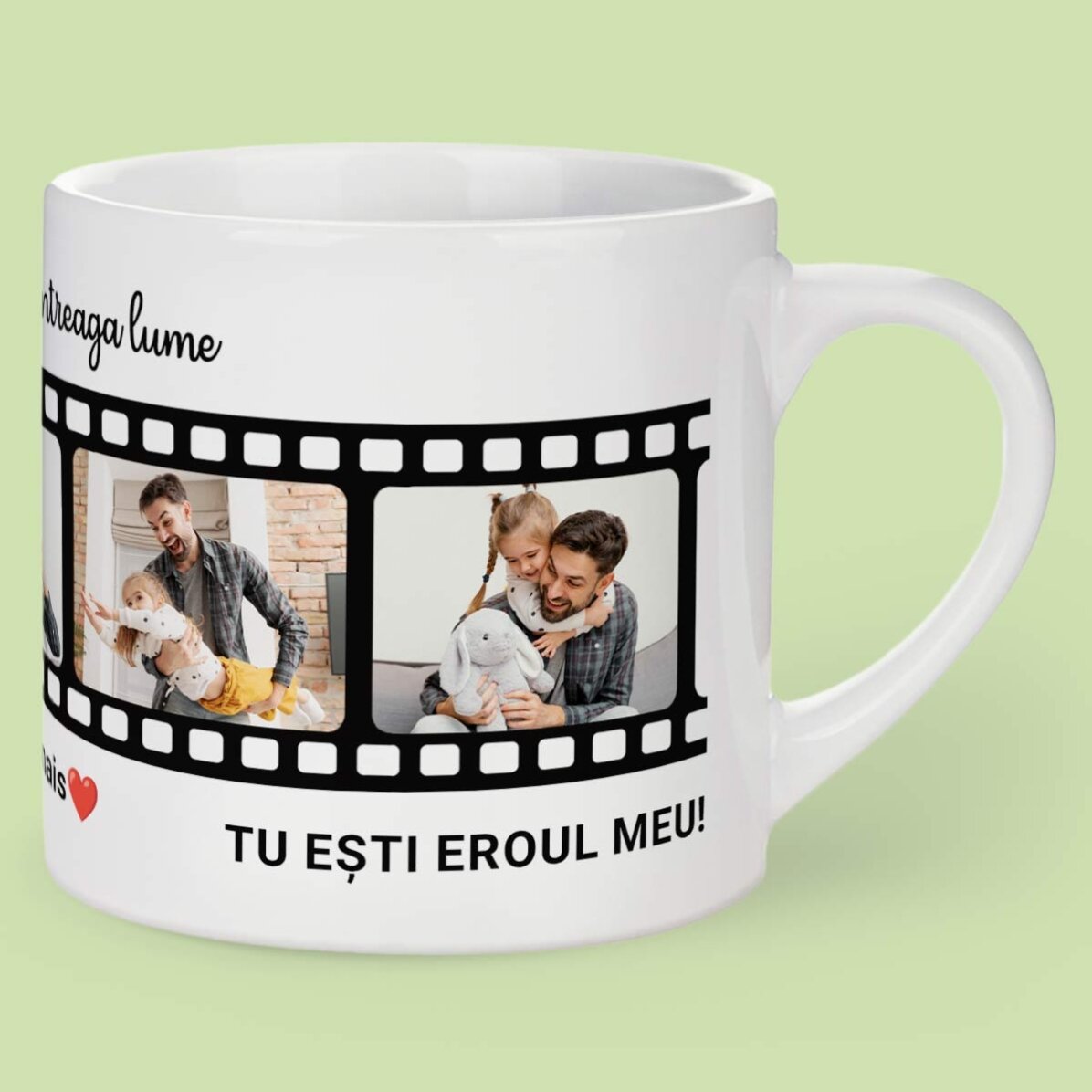 Gepersonaliseerde espressokop met tekst en 5 foto