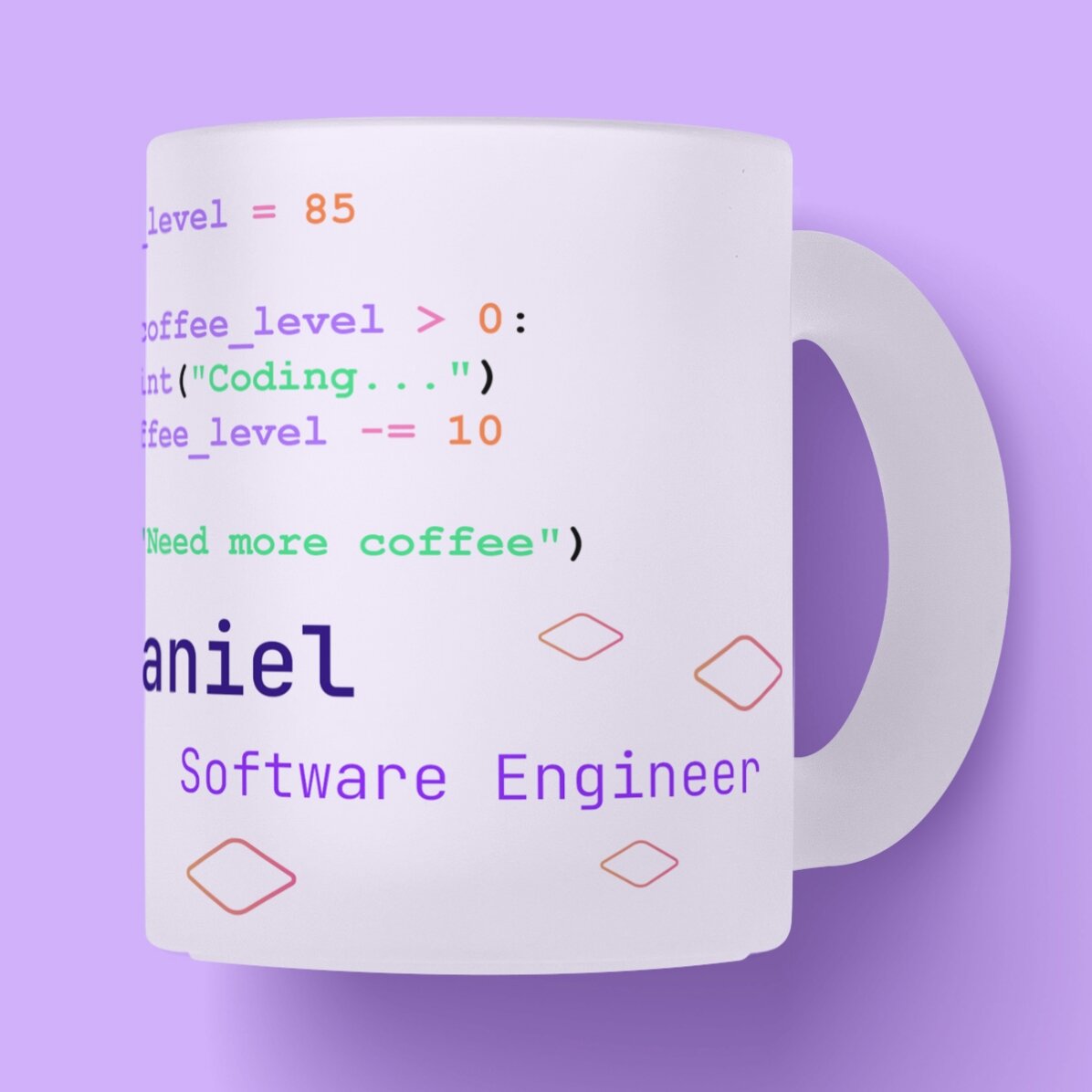 Gepersonaliseerde mok met tekst - Programming