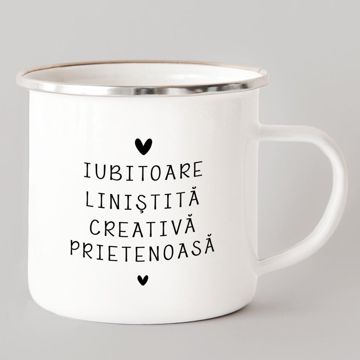 Tasse métallique émaillée personnalisée avec un message - Signe du Poisson