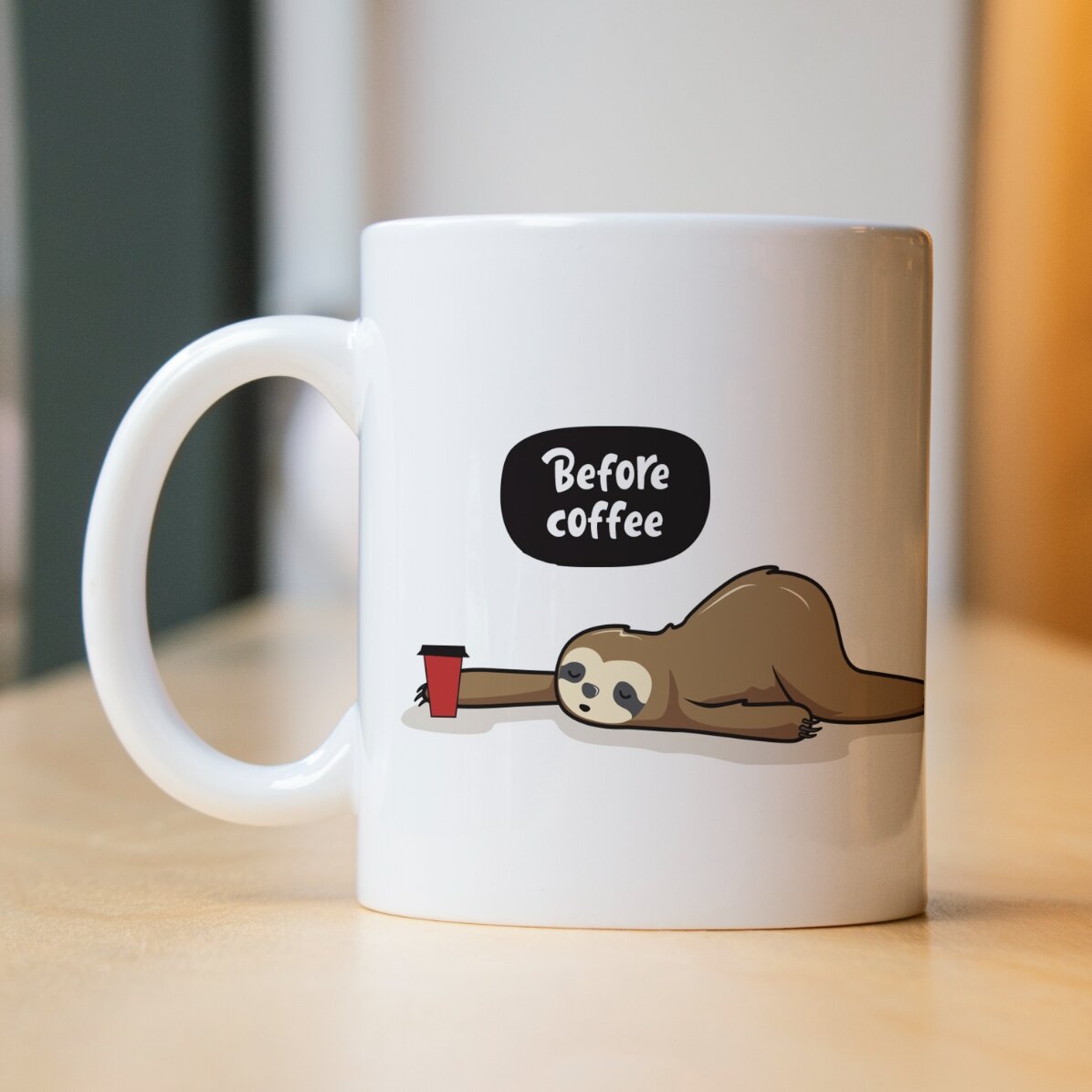 Gepersonaliseerde koffiekop - Voor en na de koffie