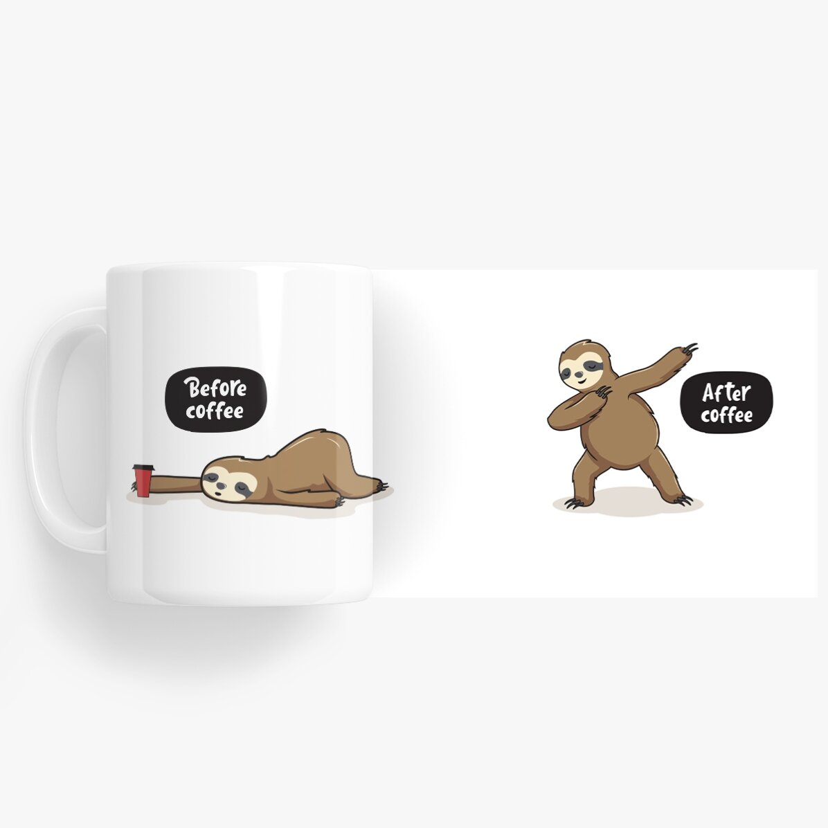 Gepersonaliseerde koffiekop - Voor en na de koffie