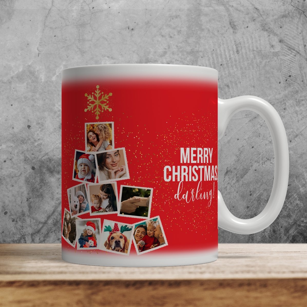 Tasse personnalisée avec 10 photos et un texte - Souvenirs de Noël