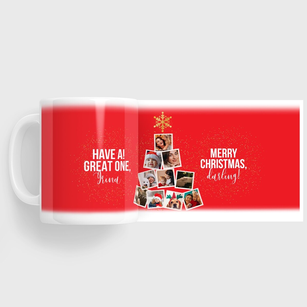 Tasse personnalisée avec 10 photos et un texte - Souvenirs de Noël