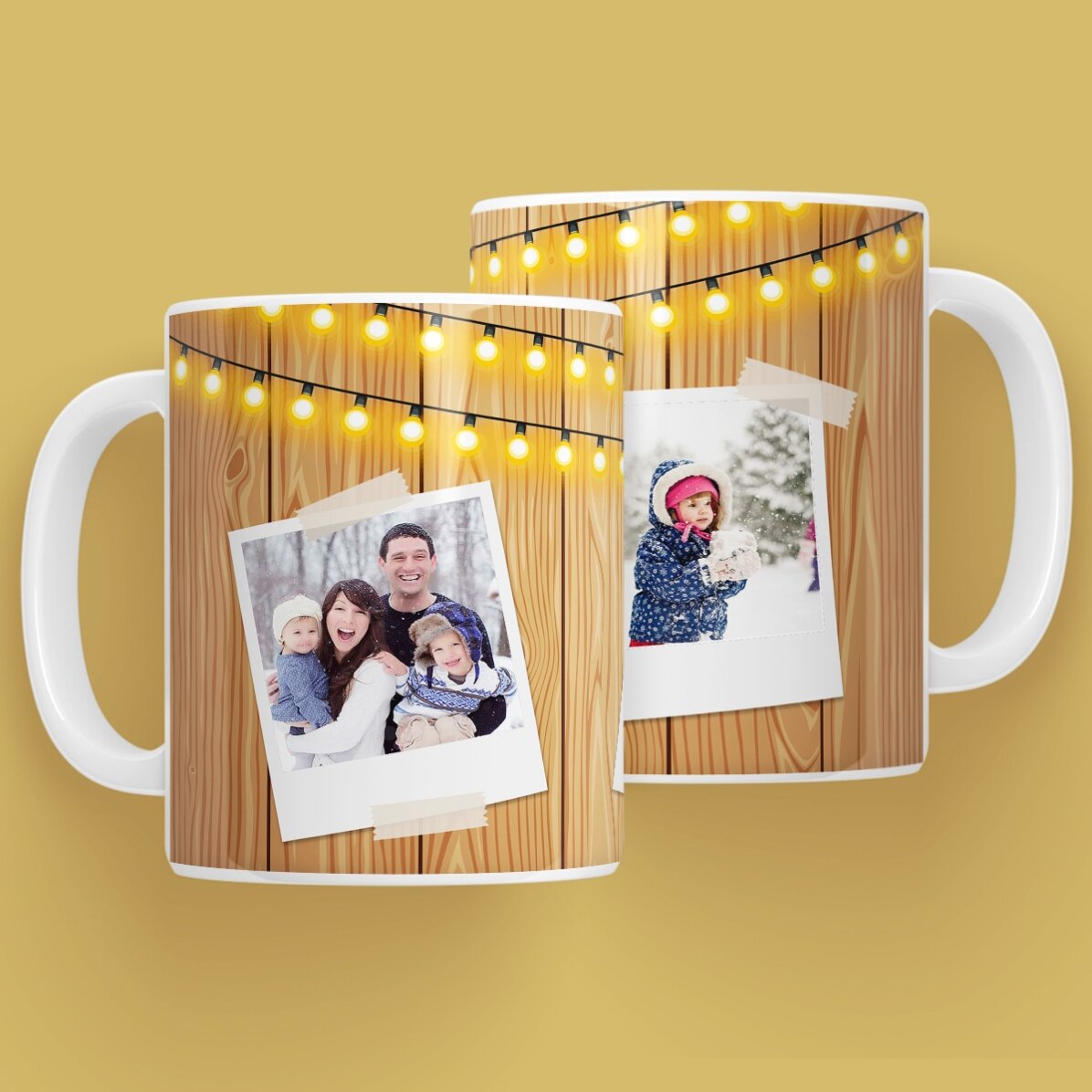 Tasse personnalisée avec 3 photos de Noël