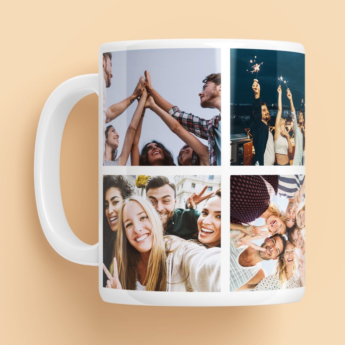 Tasse personnalisée avec 6 photos et un message