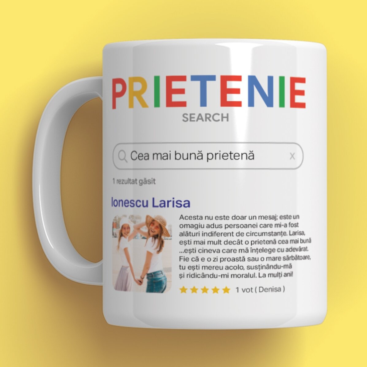 Tasse personnalisée avec 9 photos et un texte - Recherche