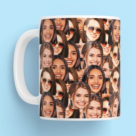 Gepersonaliseerde mok met een collage van 3 foto's