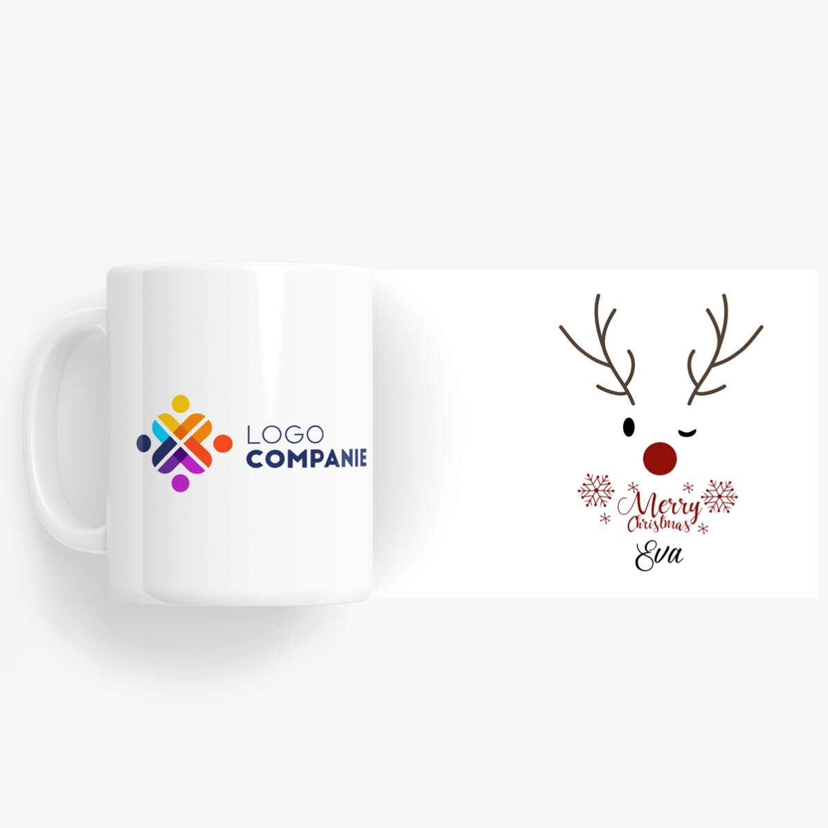 Gepersonaliseerde mok met logo - Reindeer