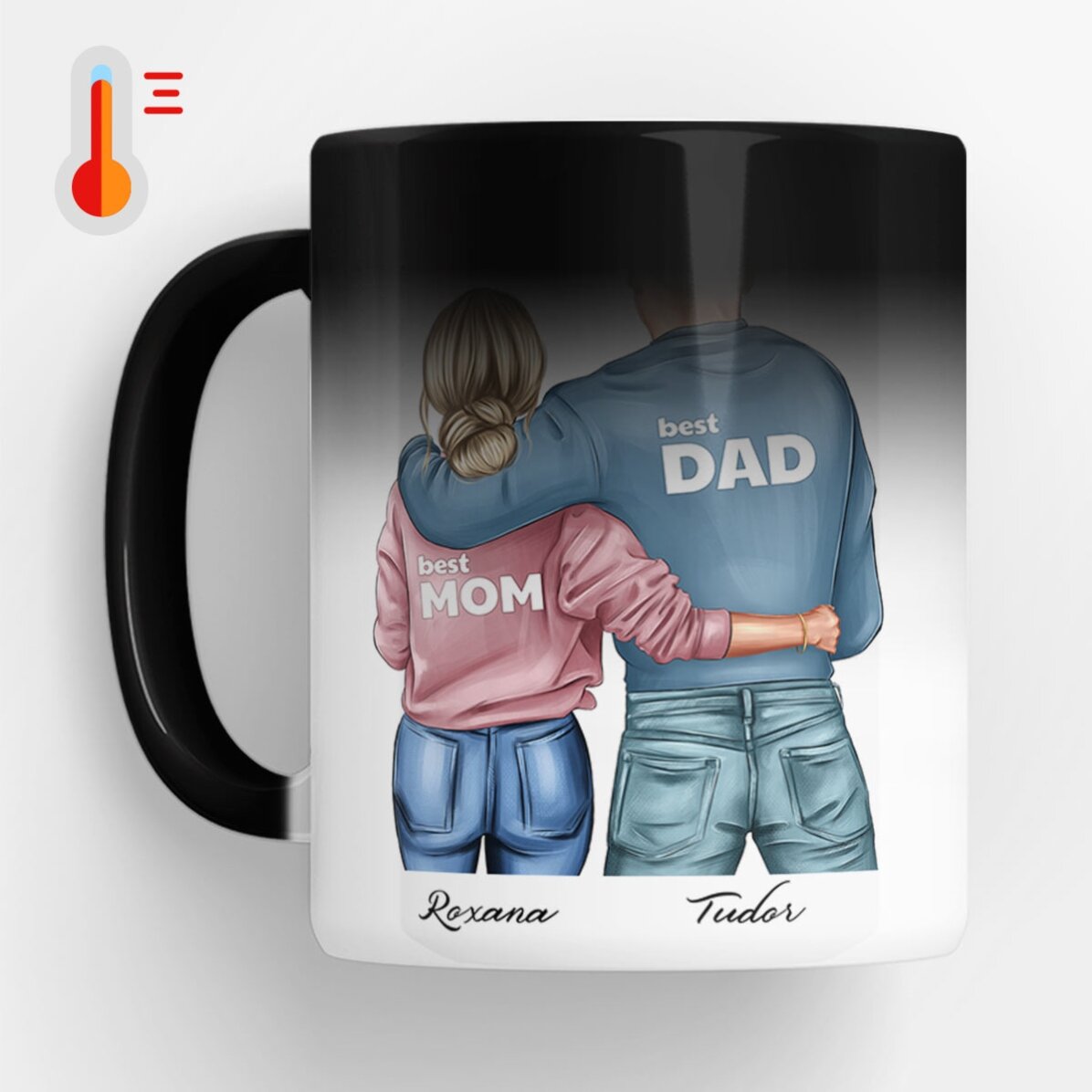 Gepersonaliseerde mok met naam - Mom & Dad