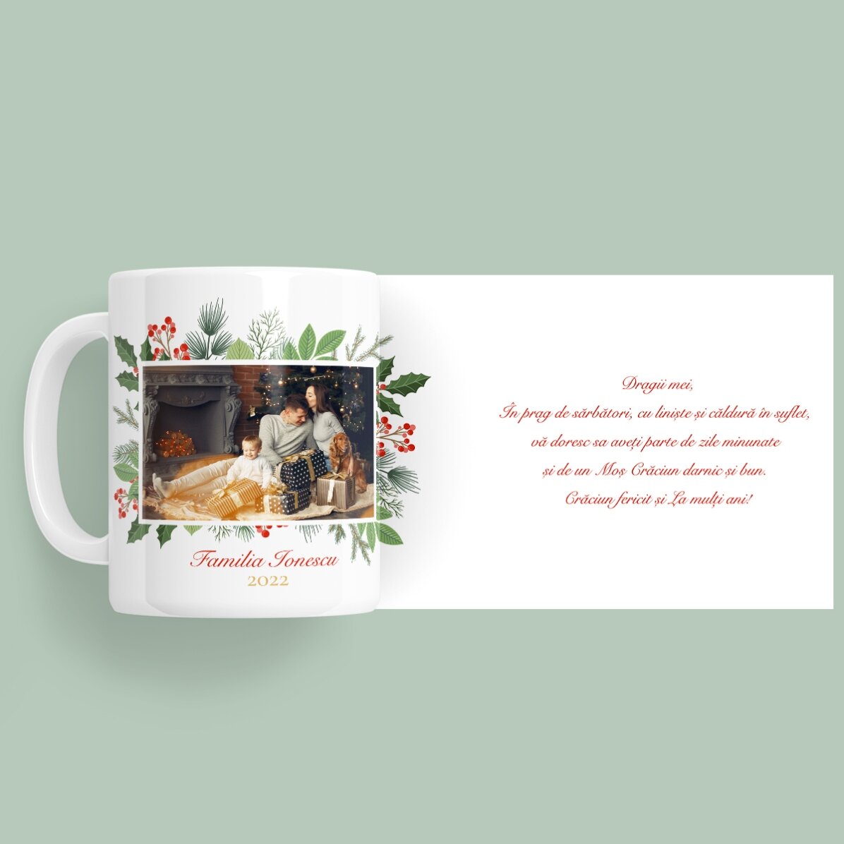 Tasse personnalisée avec une photo et un texte - Joyeux Noël !