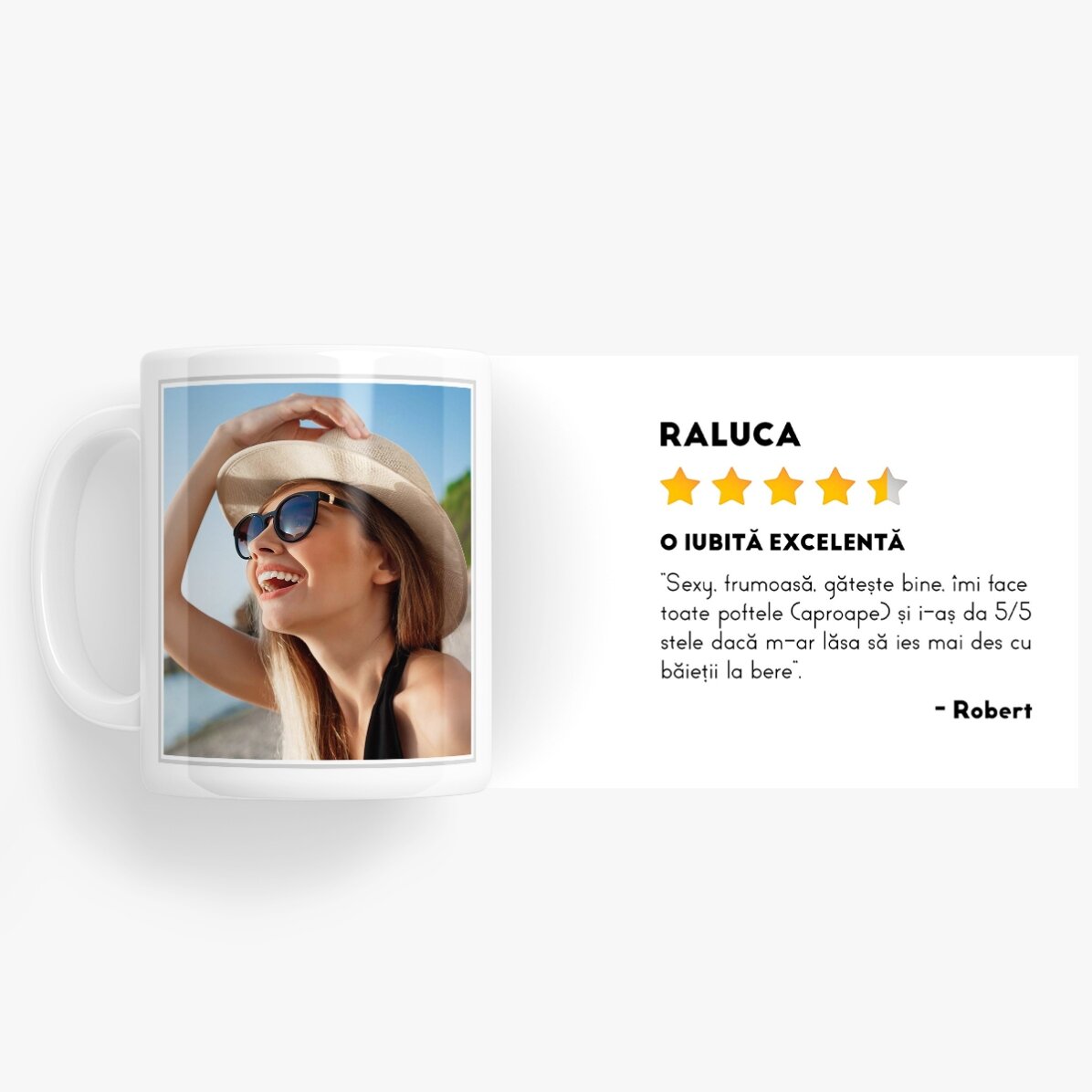 Tasse personnalisée avec une photo et un texte - Avis