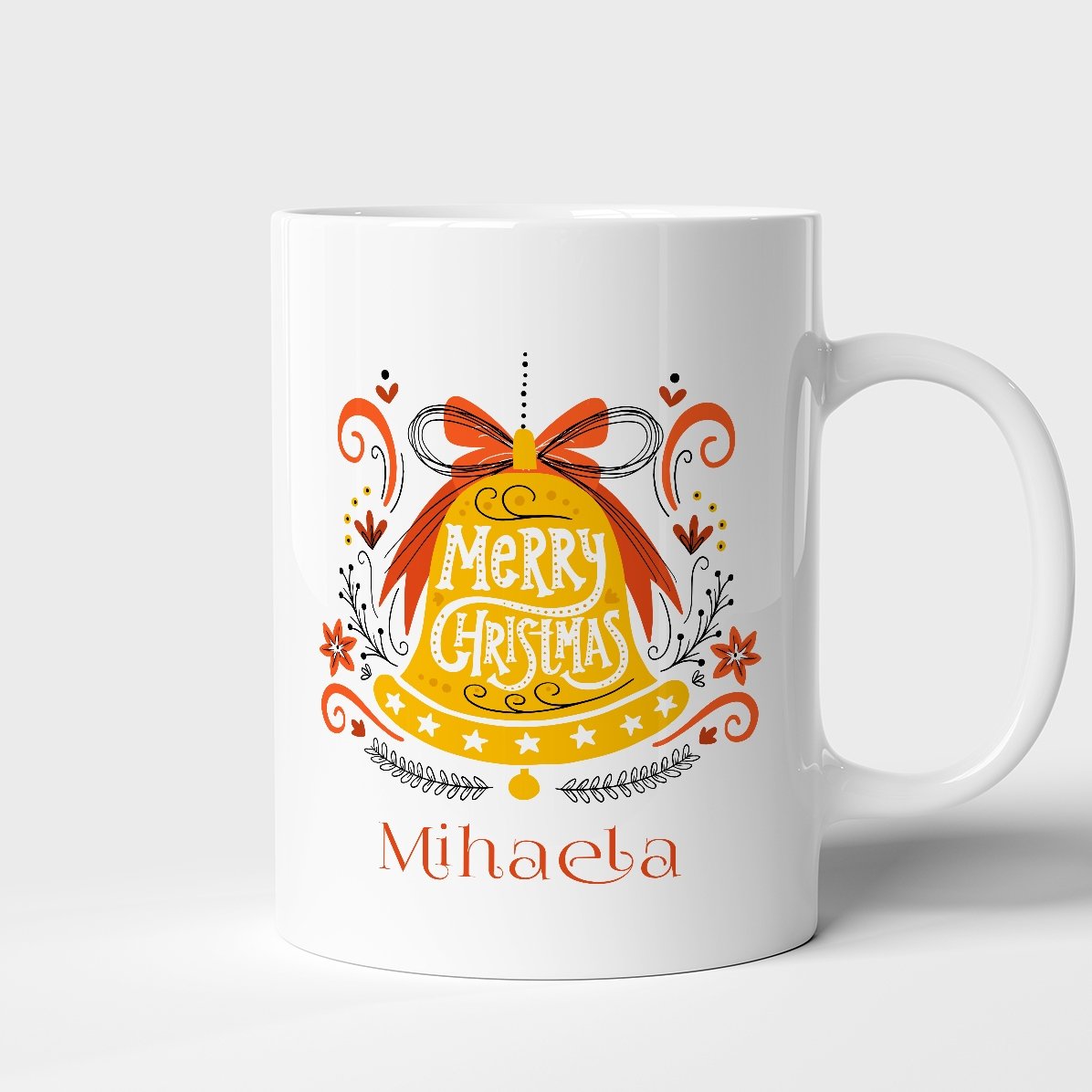 Tasse personnalisée avec inscription - Cloche « Merry Christmas »