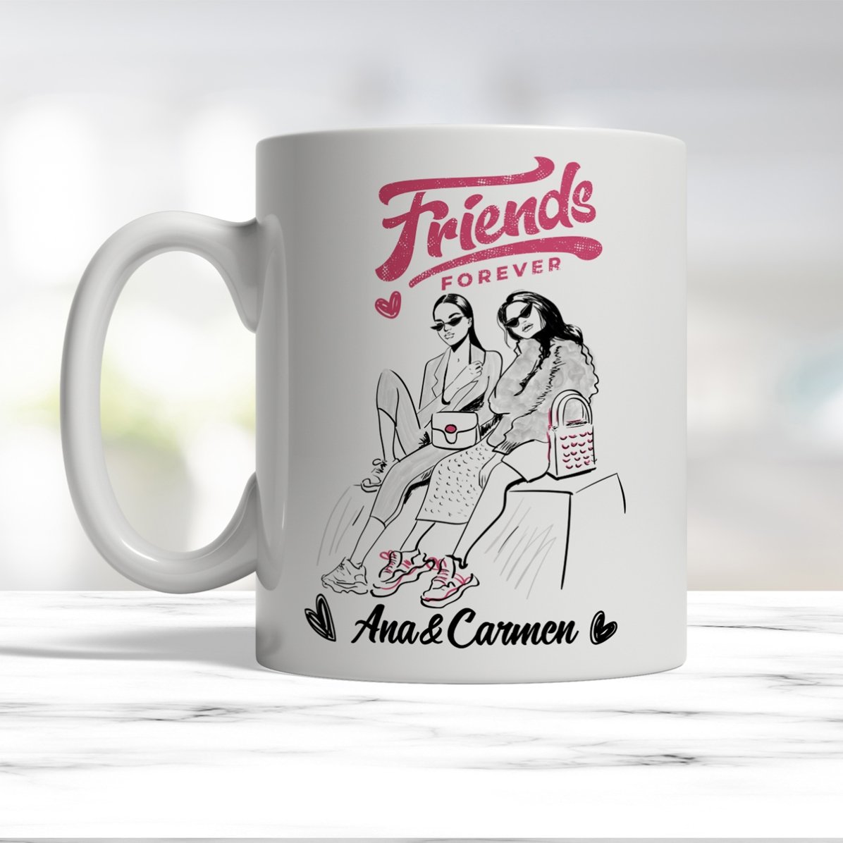 Tasse personnalisée avec inscription - Meilleurs amis